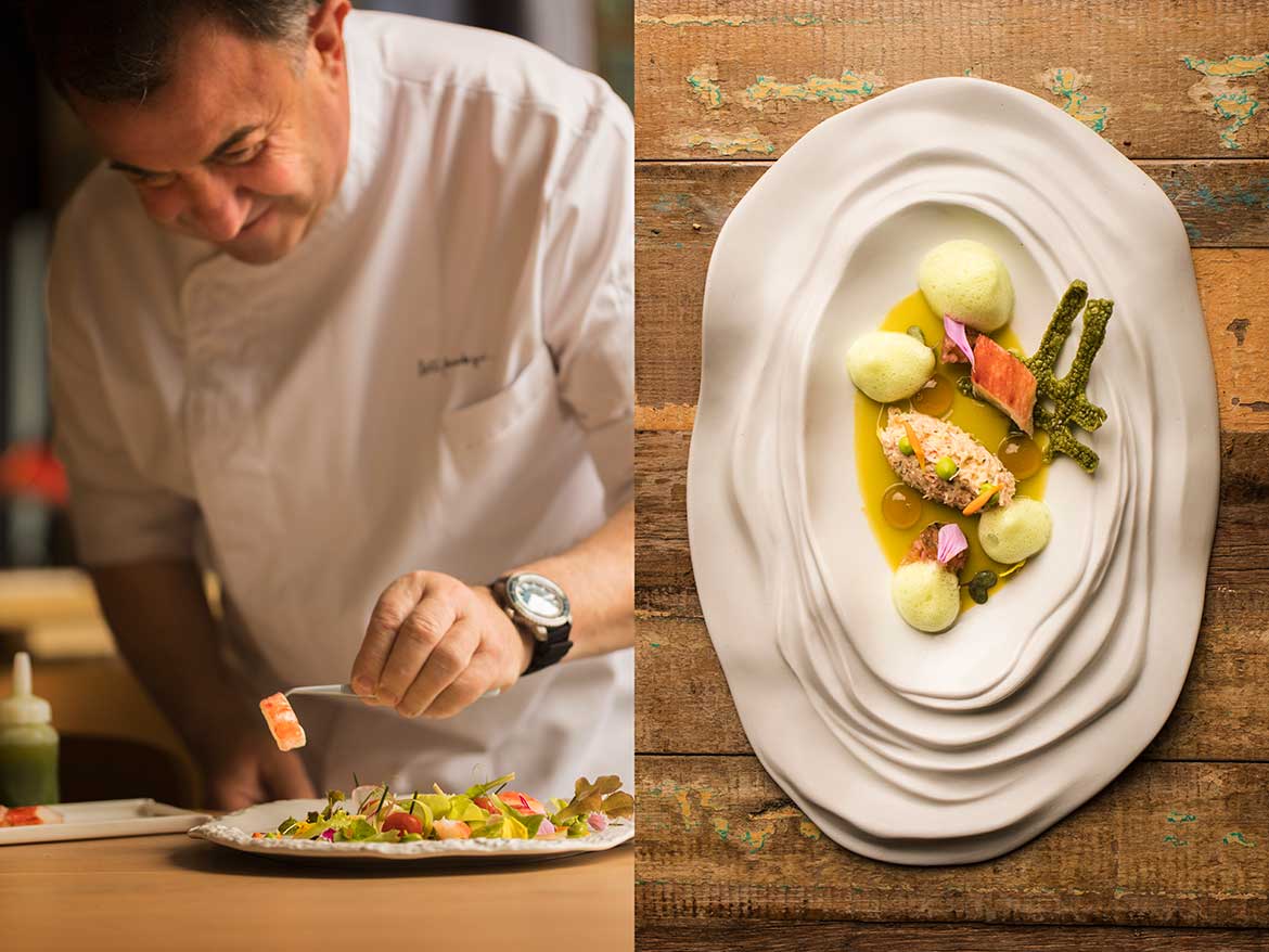 Plato preparado por Martín Berasategui con cangrejo real de Arctic Crab